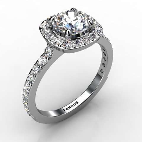 18k White Gold Engagement Ring 0.69ct - 0201010-18kw