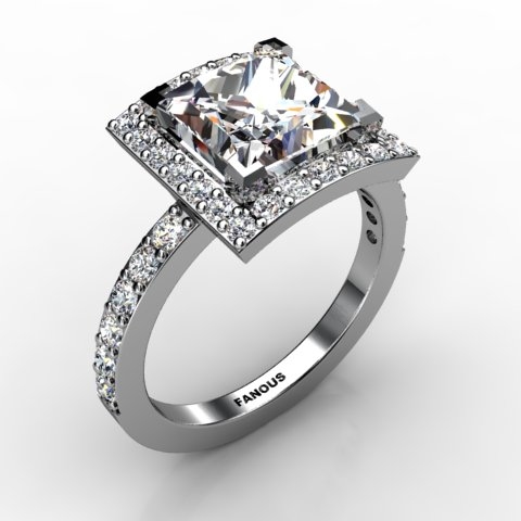 18k White Gold Engagement Ring 0.708ct - 0201030-18kw