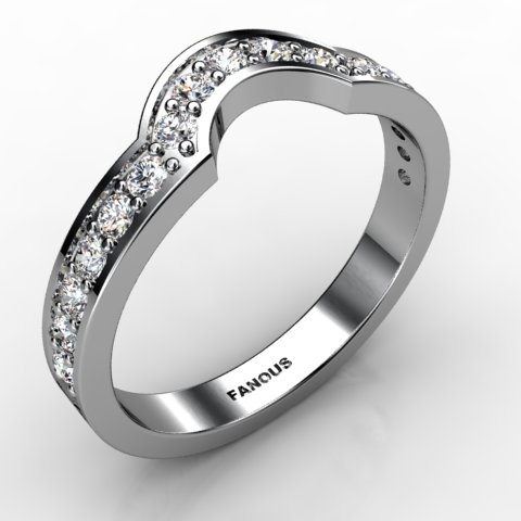 18k White Gold Wedding Band 0.391cts SKU: 0300737-18kw