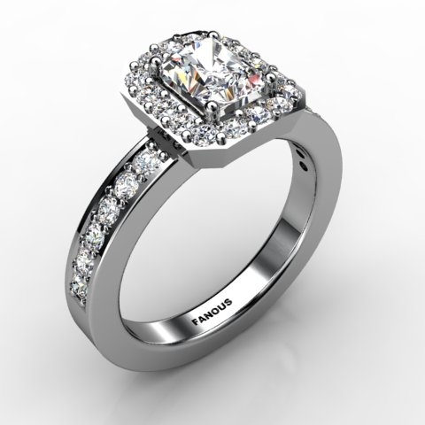 18k White Gold Engagement Ring 0.596ct - 1002223-18kw
