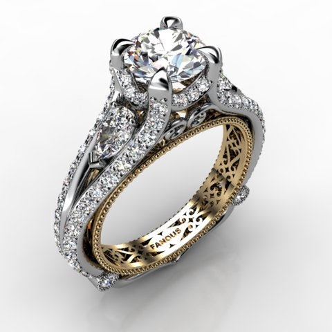 18k White Gold Engagement Ring 1.4ct - 1002981-18kw